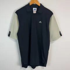 adidas golf アディダスゴルフ ポロシャツ 半袖 ワンポイントロゴ ロゴ刺繍 バイカラー ブラック アイボリー Mサイズ メンズ 古着 ストリート スポーツMIX テック系のサムネイル