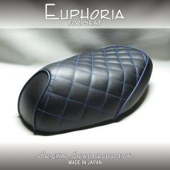 □【DIO ディオ AF34 AF35 SR ZX】張替え済♪　カスタムシート　黒/青　ダイヤ柄《Euphoria》□MK59927