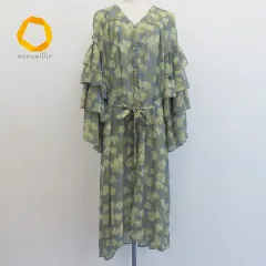 ドロシーズ DRWCYS 花柄 ロングワンピース フリル a795561i