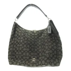 コーチ COACH ハンドバッグ 2way ショルダーバッグ キャンバス 切替 レザー シグネチャー チャーム付き ロゴ 黒 ブラック F58327 /CK17 ■GY18