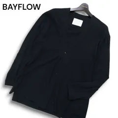BAYFLOW ベイフロー 通年★ 1B カーディガン 羽織り Sz.4 メンズ 黒のサムネイル