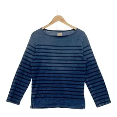 sanca サンカ Tシャツ カットソー 長袖ボーダー　レディース M ブルー コットン 20240513-0002のサムネイル