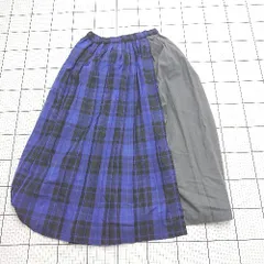 ◇ ⊃ AMERICAN HOLIC アメリカンホリック チェック柄 ロング フレア プリーツスカート サイズＭ ブルー系 レディース E  【1508250014611】