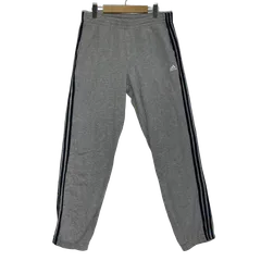 adidas/アディダス essentials トラックパンツ ボトム スウェットパンツ スリーライン ワンポイント刺繡 CAMBODIA製 メンズ L グレー