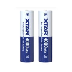 XTAR 18650 타입 4000mAh 대용량 리튬 이온 배터리 보호 회로 부착 배터리 10A 3.6V 2 개 세트 전용 배터리 케이스 포함 Li-ion 리튬 이온 배터리 버튼 톱 타입 메이커 보증 있음