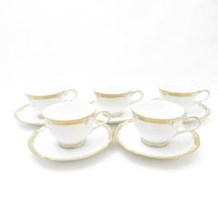 美品 OKURA 大倉陶園 ゴールドライン カップ＆ソーサー 2客 ペア