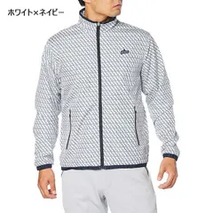 【新品】【Sサイズのみ】prince(プリンス) テニス ウェア 長袖 フルジップ ユニセックス 蓄熱ウィンドジャケット ホワイト×ネイビー