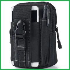 「在庫わずか」小物入れ コンパクト ハイキング アウトドア マルチウェストポーチ 旅行 撥水加工 カラビナ ベルト通し マルチケース 付き 収納 EDCポ ブラック ウエストバッグ 多機能ポーチ