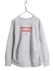 【お得なクーポン配布中!】 80s USA製 ★ チャンピオン リバースウィーブ 3段 カレッジ プリント スウェット メンズ L / 古着 ヴィンテージ トレーナー ステンシル 灰