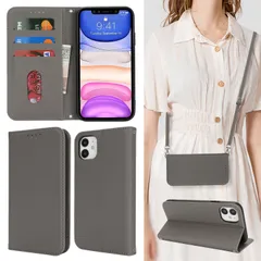 【人気商品】【Hamany】 iphone 11 ケース ショルダー いphone11 ケース 手帳型 スマホストラップ カード収納 財布型 スタンド機能 アイフォン11 ケース マグネット式 レザー 女性 肩がけ 首掛け 斜め掛け ショルダー 携帯カバー -