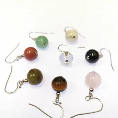 パワーストーン シンプル ピアス　天然石10mm玉
