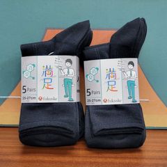 福助 満足 靴下 25-27cm ハーフ丈 5足セット×2個 消臭