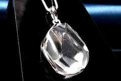 シルバー925 水晶クリスタルクォーツ　16.5-18x12-15mm　原石ラフカット ペンダントトップ 1個売り パワーストーン 天然石 _PRG2306