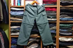 じゆう GU コンバーチブル ワイド カーゴ パンツ ダーク 緑 S （ 30 31 ）