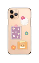 iPhone12 Pro Max ケース カバー アイフォン12 プロマックス スマホケース ハードケース ステッカー シール デコ ポップ カラフル くま 花柄 おしゃれ かわいい 透明 カラー07