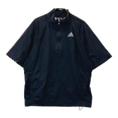 サイズ：M ADIDAS GOLF アディダスゴルフ O4224 ハーフジップ半袖ブルゾン  ブラック系 [240101523193] ゴルフウェア メンズ ストスト