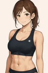 H235セールは1月末まで！チャンピオン♪ブラックの女子スポブラ♪組み合わせて♪練習やトレーニングや撮影用にも♪サイズS-M