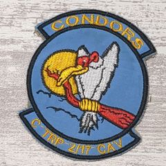 AC09 ベトナム 戦争 ワッペン コンドル 鷲 鷹 鳥 動物 CONDORS アメリカ陸軍第17騎兵連隊第2飛行大隊 青