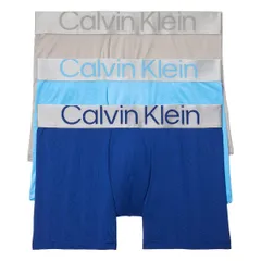カルバンクライン：STEEL MICRO ボクサーブリーフ3PK (ミッドナイトブルー/シグネチャーブルー/クレイグレイ)