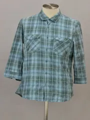 ファクトタム FACTOTUM チェック シャツ/ブラウス 3/4 SLEEVE 48サイズ ブルーグリーン メンズ F-M11646のサムネイル