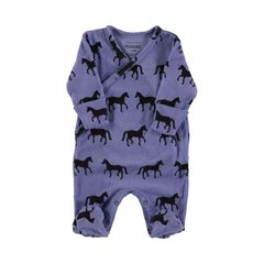 《piupiuchick》カバーオール ・ブラックホースプリント・パープル