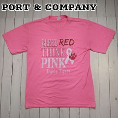 US古着 PORT&COMPANY Tシャツ ピンク Mサイズ BLEED RED TKINK PINK