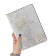 【迅速発送】花柄 iPad 10.2 iPad9 iPad8 iPad7 iPadair3 iPadPro10.5 ケース 可愛い フラワー イラスト 柄物 アイパッド 10.2 10.5 インチ カバー 印刷 プリント ブック式 手帳型 花柄D