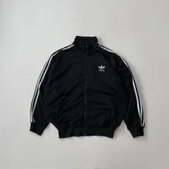 90s アディダス　ファイヤーバード　トラックジャケット　トラックトップ　トレフォイル刺繍ロゴ　ブラック　M H2139