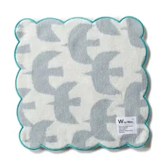 ☆ バーズオフ ☆ ワールドパーティー W by Wpc. ハンカチ スカラップ wpc ハンドタオル ミニタオルハンカチ 24cm タオルハンカチ ハンカチタオル ハンカチ タオル レディース おしゃれ 北欧 かわいい テキスタイル ふわふわ