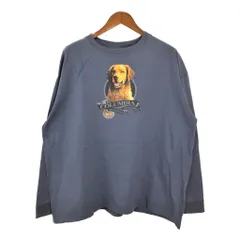 00年代 Columbia コロンビア アニマルプリント 犬 長袖Ｔシャツ アウトドア 大きいサイズ ネイビー (メンズ XXL) 中古 古着 T4369