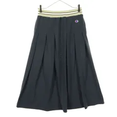 美品 Champion チャンピオン ワンポイントロゴ ロング丈 スカート M グレー レディース 古着