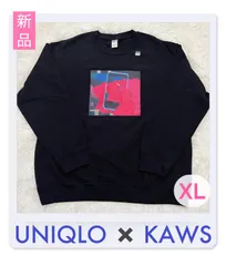 210.新品タグ付き♡UNIQLO ✖️ カウズ＋ウォーホル ユニクロ ✖️ KAWS WARHOL スウェットシャツ メンズ XL ♡トレーナー 長袖 スウェット ブラック 黒