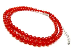 カーネリアン ネックレス 40cm 丸玉4mm パワーストーン 天然石 レディース