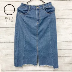 昭和レトロ SPRAY PREMIUM フリンジ加工 デニムスカート Mサイズ