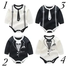 デザインロンパース　男の子　長袖　フォーマルにもおすすめ