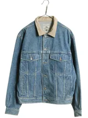 【お得なクーポン配布中!】 90s バナナリパブリック デニム ジャケット メンズ M オールド ジージャン トラッカー ブルゾン ジャンパー 襟 本革 レザー Gジャン 70506