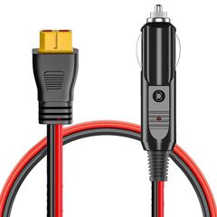 12V 24V車載シガーソケット充電ケーブル シガーソケットからXT60ポート 100cm ポータブル電源充電用ケーブル 1