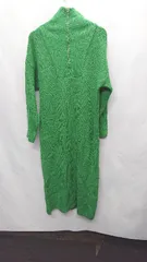 ◇ ⊇ LOWRYS FARM ローリーズファーム ハーフジップ 長袖 ロング丈 ワンピース サイズF グリーン レディース E  【1410100050925】