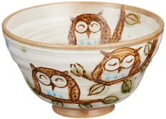 新品 美濃焼 お茶碗 飯碗 約12cm 仲良しふくろう 青 日本製 132-1016