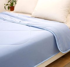 DACANS(ダカンス)肌掛け布団 ひんやり 接触冷感 クールケット 掛け布団 抗菌・防臭・防ダニ タオルケット 洗える 柔らかい肌触り クール寝具 夏用掛ふとん ブルー クイーン(210×210cm)
