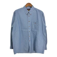 80年代 CHAPS チャップス ラルフローレン ボタンダウン 長袖シャツ ブルー (メンズ XL) 中古 古着 S9038