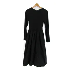 ザラ ロングワンピース トップス 長袖 リブニット レディース Mサイズ ブラック ZARA 【中古】
