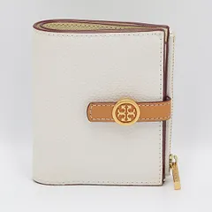 良品 TORY BURCH ホワイト 折り財布 レザー 財布 ブランド小物 ウォレット 2000000 NSK MST