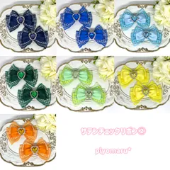 リボン♡ヘアクリップ♡量産型♡地雷系♡サテンチェック②