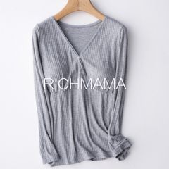 ♡JK03♡ グレー 授乳トップス マタニティ 授乳服 長袖 やわらかい
