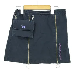 アナスイミニ スカート ボトムス ジップデザイン ミニポケット付き キッズ 女の子用 140(11)サイズ ネイビー ANNA SUI mini 【中古】