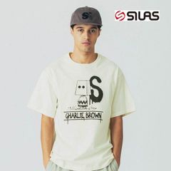 サイラス チャーリーブラウン スヌーピー tシャツ Tシャツ SILAS ×PEANUTS MR SACK S/S TEE 110252011028 半袖 メンズ レディース 白 ホワイト オフホワイト snoopy ティーシャツ 半袖 夏服 xl m サイズ