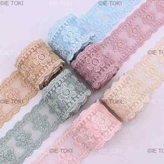 ギフト包装 フローラルトリム 縫製クラフト DIYスクラップブッキング パーティーデコレーション 2ヤード用のカラフルなレースリボン