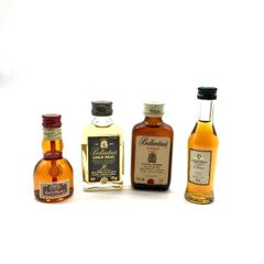 未開栓 Ballantines バランタイン クルボアジェ グランマルニエ スコッチ ウイスキー お酒 アルコール ミニボトル 4本セット m14714