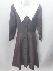 ◇ SHINAWATRA THAI HOUSE THAI SILK100％ 長袖 ロング丈 ワンピース 表記なし パープル系 レディース E  【1406180093372】のサムネイル